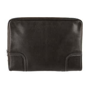 LOUIS VUITTON Authentic Brown Leather Clutch Bag